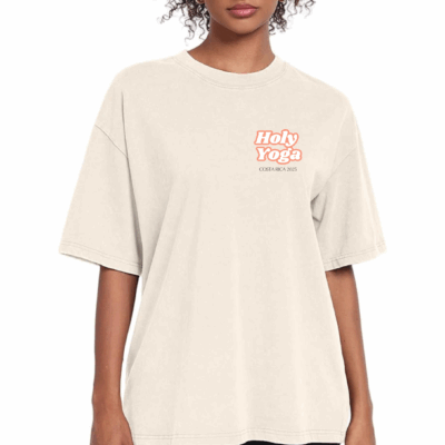Beige Washed Vintage Oversize T Costa Rica Retro Logo